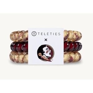 3 Pack TELETIES X Florida State University FSU Fan Sz Small Hair Ties Bands NWT!